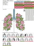 Roses Human Lungs Machine Embroidery Design - 5 sizes