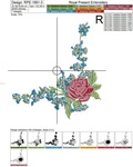 Roses and forget-me-nots Corners Machine Embroidery Set - 3 sizes