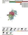 Roses and forget-me-nots Corners Machine Embroidery Set - 3 sizes