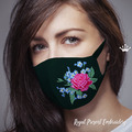 Roses and forget-me-nots Face Mask For Teens and Adults Machine Embroidery Design