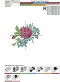 Roses and forget-me-nots Machine Embroidery Designs