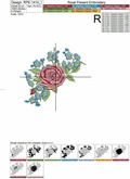 Roses and forget-me-nots Machine Embroidery Designs