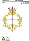 Royal monogram frame Embroidery Design - 3 sizes
