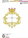 Royal monogram frame Embroidery Design - 3 sizes