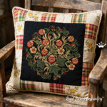 Russian Folk Strawberries Khokhloma style Machine Embroidery Design
