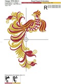 Khokhloma Firebird Machine Embroidery Design - 4 sizes