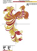 Khokhloma Firebird Machine Embroidery Design - 4 sizes
