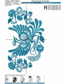 Deep Blue Phoenix Bird Machine Embroidery Design - 3 sizes
