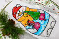Rustic Snowman with a Christmas Tree Machine embroidery design - 4 sizes