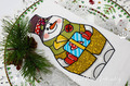 Rustic Snowman with a gift Machine embroidery design - 4 sizes