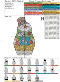 Rustic Snowman with a gift Machine embroidery design - 4 sizes