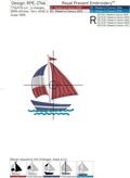 Sailboat Machine Embroidery Design