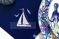 Sailboat on the waves Machine Embroidery Design