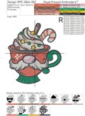 Santa Christmas big mug Machine Embroidery Design - 5 sizes