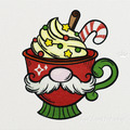 Santa Christmas big mug Machine Embroidery Design - 5 sizes