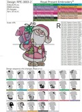 Santa Claus carries gifts Machine Embroidery Design - 5 sizes