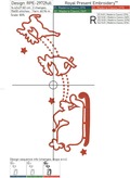 Santa on sleigh applique machine embroidery design - 5 sizes