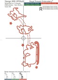 Santa on sleigh applique machine embroidery design - 5 sizes