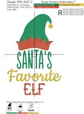 Santas Favorite ELF Machine Embroidery Design - 4 sizes