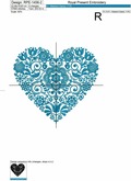 Scandinavian Heart Machine Embroidery Design - 2 sizes
