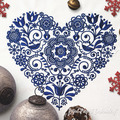 Scandinavian Heart Machine Embroidery Design - 2 sizes