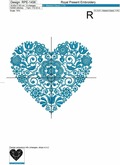 Scandinavian Heart Machine Embroidery Design - 2 sizes