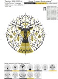 Scandinavian Reindeer Hygge Machine Embroidery Design - 5 sizes