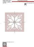 Red Scandinavian Snowflake Cross-stitch - 4 sizes