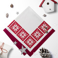 Red Scandinavian Snowflake Cross-stitch - 4 sizes