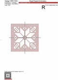 Red Scandinavian Snowflake Cross-stitch - 4 sizes