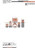 Scandinavian border with foxes Machine Embroidery Design - 2 sizes