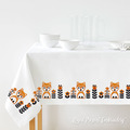 Scandinavian border with foxes Machine Embroidery Design - 2 sizes