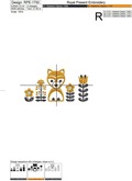 Scandinavian border with foxes Machine Embroidery Design - 2 sizes