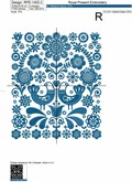 Scandinavian floral pattern Machine Embroidery Design - 3 sizes