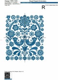 Scandinavian floral pattern Machine Embroidery Design - 3 sizes