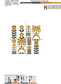 Scandinavian pattern with foxes Embroidery Design