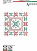 Scandinavian quilt Cross-stitch Machine Embroidery Design - 2 sizes