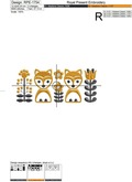 Scandinavian style border with foxes Machine Embroidery Design - 2 sizes