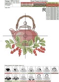 Schisandra tea machine embroidery design - 3 sizes