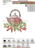 Schisandra tea machine embroidery design - 3 sizes