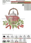 Schisandra tea machine embroidery design - 3 sizes