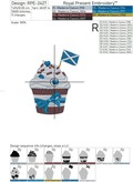 Scotland flag Cupcake Machine Embroidery Design