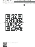 See Nothing Here inscription QR code machine embroidery design - 2 sizes