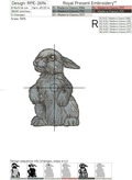 Serious Spring Bunny Machine Embroidery Designs - 5 sizes