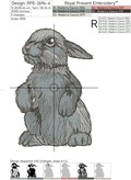 Serious Spring Bunny Machine Embroidery Designs - 5 sizes