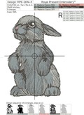 Serious Spring Bunny Machine Embroidery Designs - 5 sizes