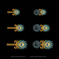 Set of Buttonholes Machine Embroidery Designs Feather