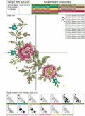Set of Machine Embroidery Designs Corner Climbing Roses - 2 sizes