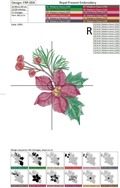 Set of Machine Embroidery Designs Red bird, poinsettia flower