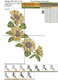 Set of Machine Embroidery Designs Sunflowers